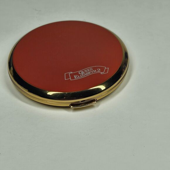 RMS Queen Elizabeth 2 Compact Purse Mirror Vintage w/Box QE2 Stratton - Picture 9 of 9